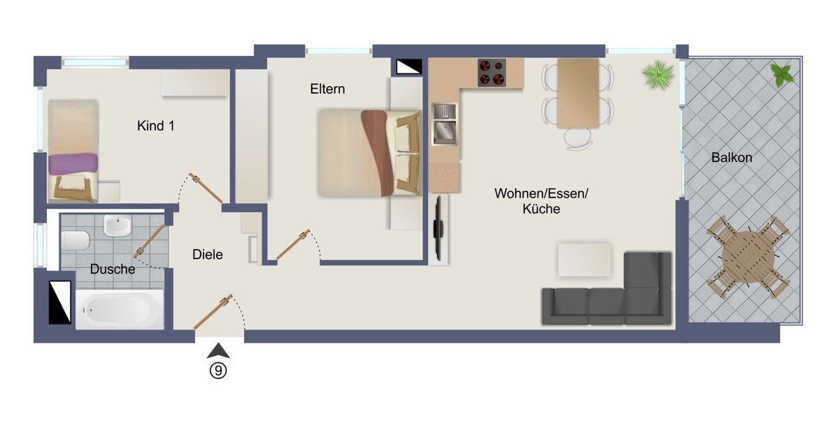 Wohnung zum Kauf provisionsfrei 348.900 € 3,5 Zimmer 59 m²<br/>Wohnfläche 1.<br/>Geschoss 31.03.2025<br/>Verfügbarkeit Hofacker 23 Plüderhausen Plüderhausen 73655