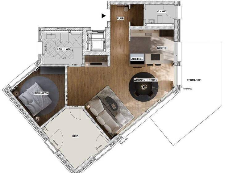 Wohnung zur Miete 1.600 € 3,5 Zimmer 115 m² frei ab 01.05.2026 Weitmar Bochum 44795