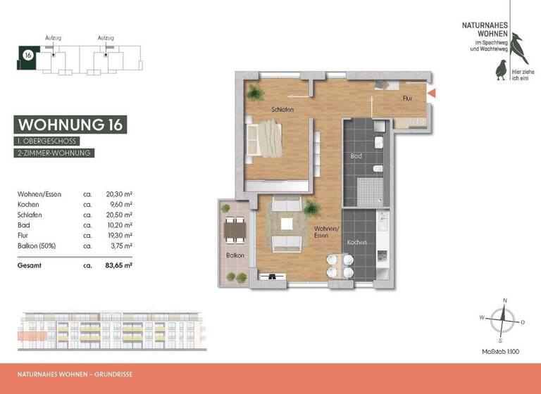 Wohnung zur Miete 1.121 € 2 Zimmer 84 m² 1. Geschoss frei ab sofort Ergenzingen Rottenburg 72108