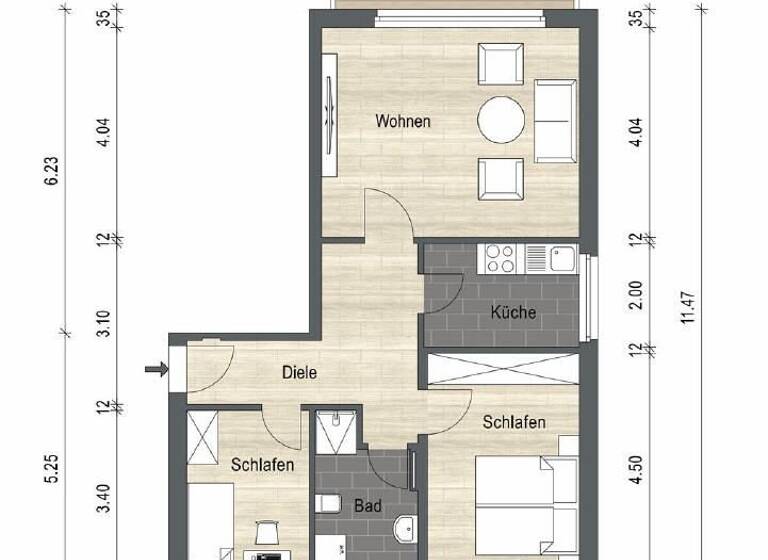 Wohnung zum Kauf 169.500 € 3 Zimmer 65 m²<br/>Wohnfläche 1.<br/>Geschoss Norden Norden 26506