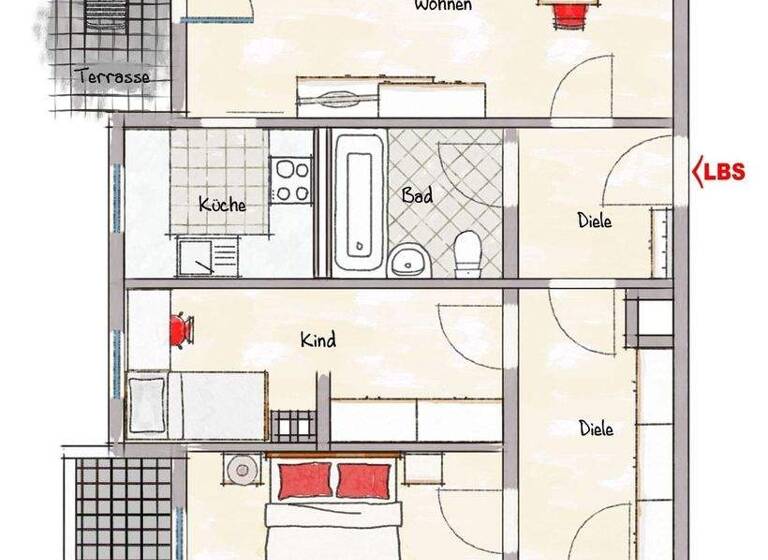 Wohnung zum Kauf 229.000 € 3 Zimmer 82 m² frei ab sofort Metternich Koblenz 56072