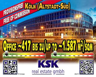 Bürogebäude zur Miete provisionsfrei 30 € 1.587,3 m² Bürofläche teilbar von 416,6 m² bis 1.587,3 m² Altstadt - Süd Köln 50676