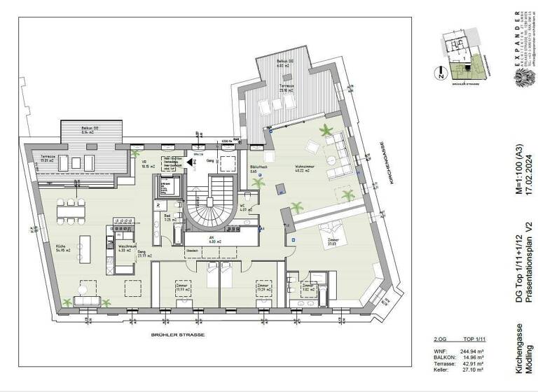 Wohnung zum Kauf 2.500.000 € 5 Zimmer 244,9 m² Mödling 2340