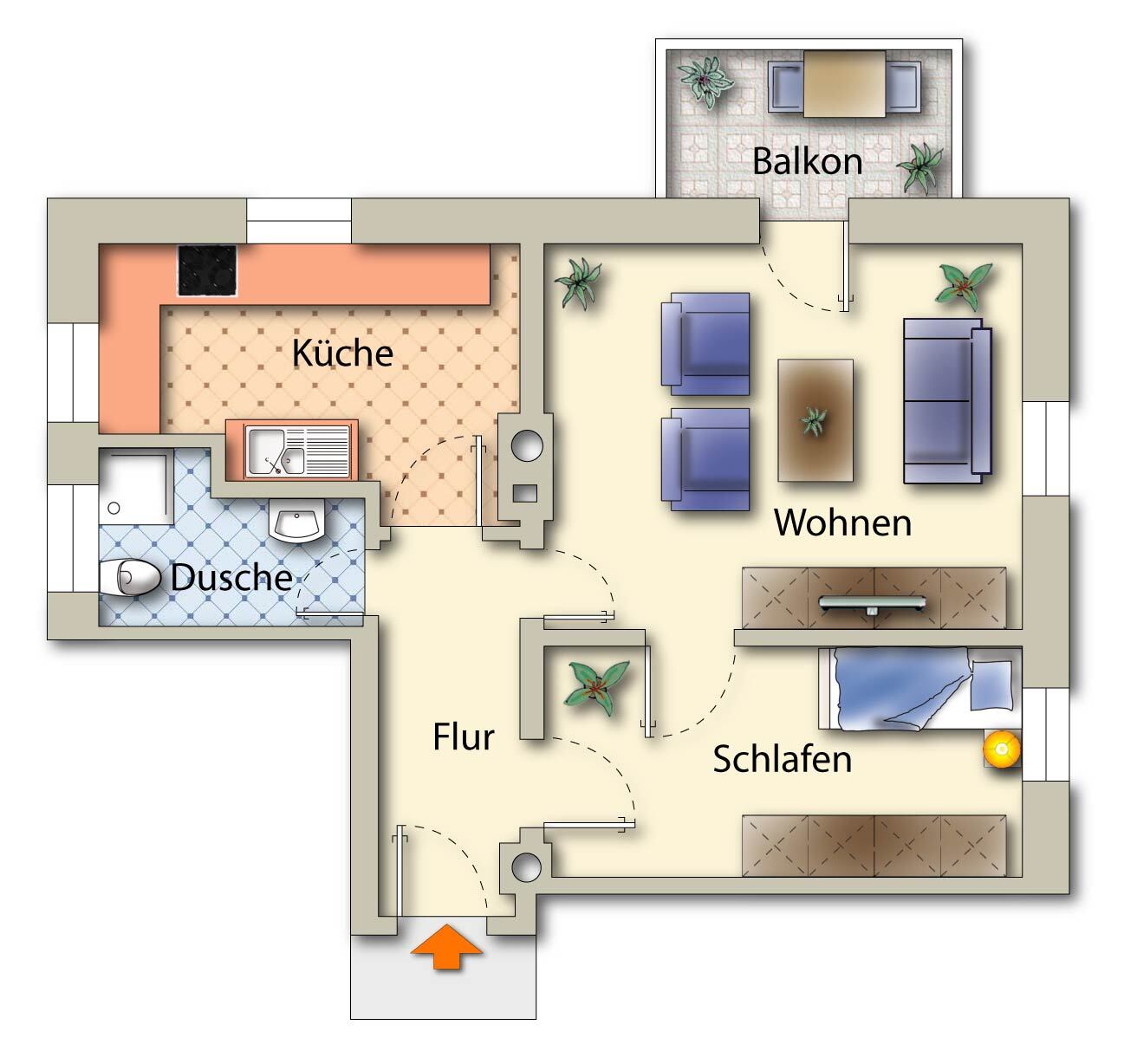 Wohnung zum Kauf 198.000 € 2 Zimmer 48 m²<br/>Wohnfläche 2.<br/>Geschoss Grombühl Würzburg 97080