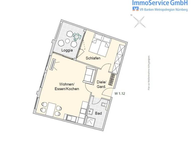 Wohnung zum Kauf - Neubau provisionsfrei 363.715 € 2 Zimmer 59,9 m²<br/>Wohnfläche 1.<br/>Geschoss Merianstr. 32 + 32a Schleifweg Nürnberg 90409