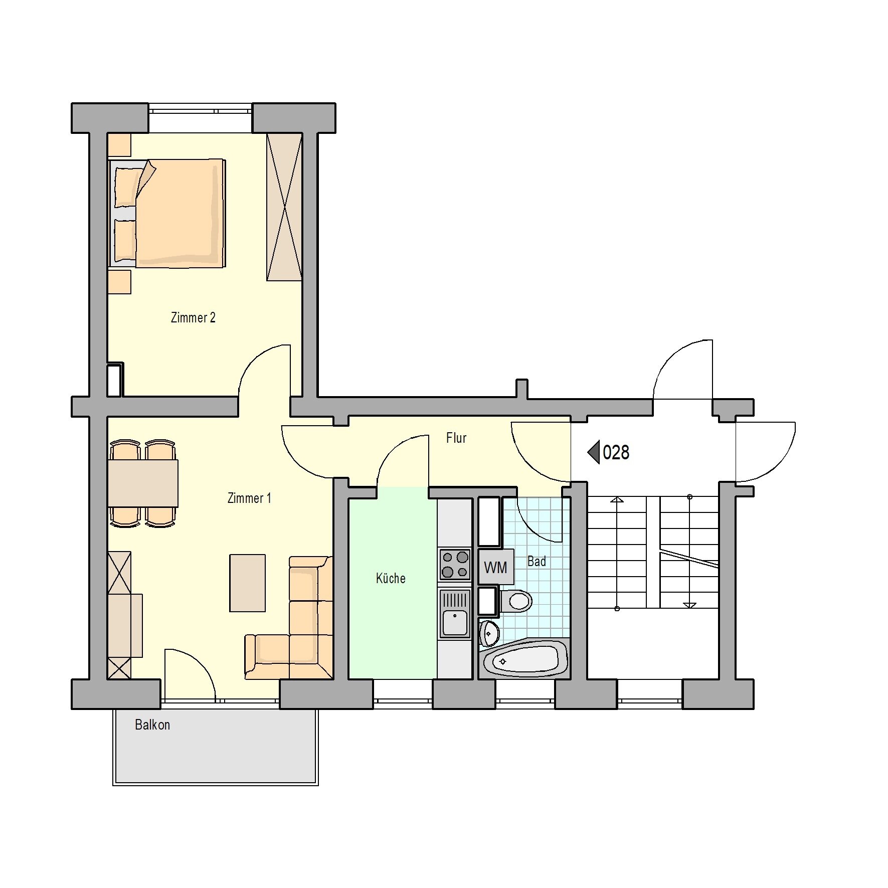 Wohnung zur Miete 290 € 2 Zimmer 51 m²<br/>Wohnfläche 2.<br/>Geschoss Friedensstraße 27 Oschatz Oschatz 04758