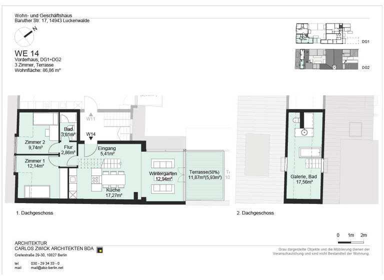 Wohnung zur Miete 958 € 3 Zimmer 71,5 m²<br/>Wohnfläche 1/2<br/>Geschoss Baruther Str. 17 Luckenwalde Luckenwalde 14943