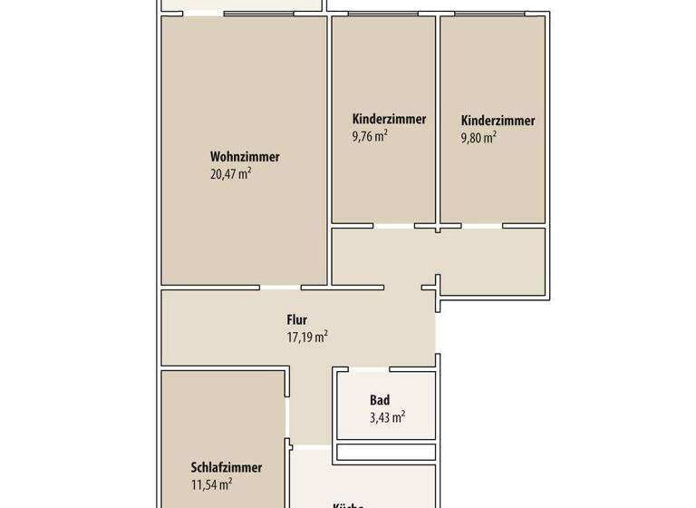 Wohnung zur Miete 405 € 4 Zimmer 80,9 m² 4. Geschoss Jenaer Straße 16 Lusan Gera 07549