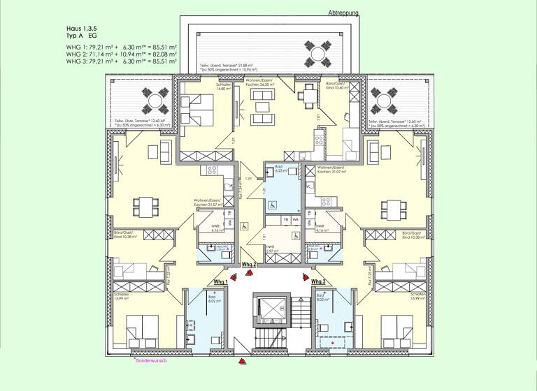 Wohnung zum Kauf provisionsfrei 338.901 € 3 Zimmer 85,5 m²<br/>Wohnfläche EG<br/>Geschoss ab sofort<br/>Verfügbarkeit Gerbertstraße 1-7 Lingen Lingen (Ems) 49809