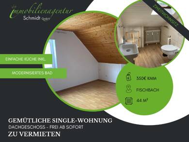 Wohnung zur Miete 350 € 2 Zimmer 44 m² Dachgeschoss, 3. Geschoss Fischbach 55743