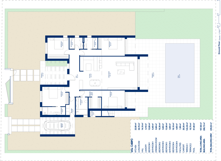 Villa zum Kauf provisionsfrei 814.000 € 5 Zimmer 247 m² 1.000 m² Grundstück frei ab sofort Murcia 30155