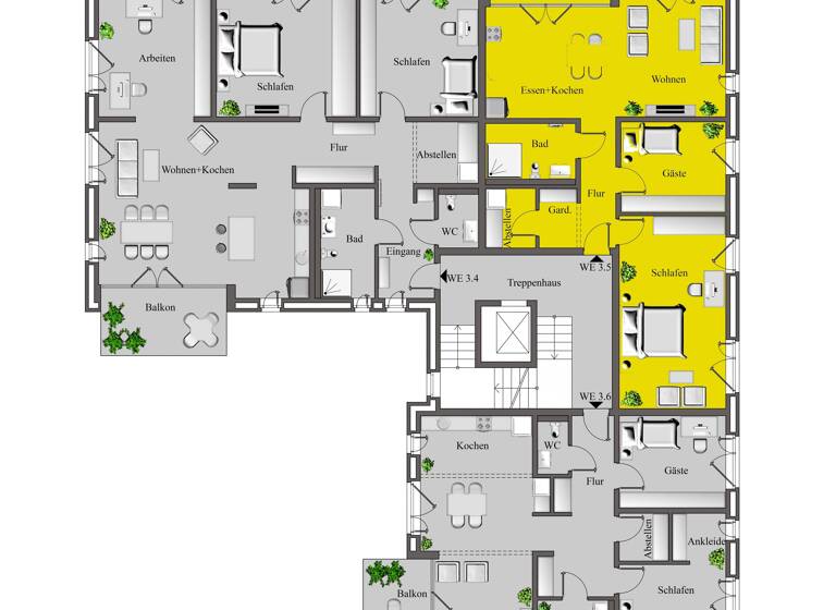 Wohnung zum Kauf provisionsfrei 478.880 € 3 Zimmer 87,9 m²<br/>Wohnfläche 1.<br/>Geschoss An den Grashöfen 4 Großburgwedel Burgwedel 30938