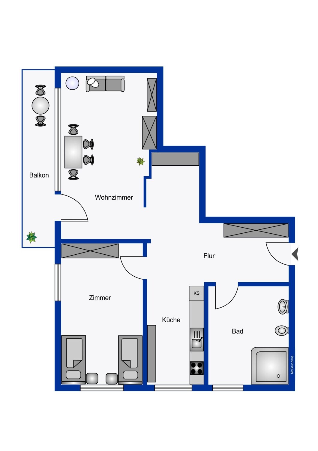 Wohnung zum Kauf provisionsfrei 299.000 € 2 Zimmer 47,5 m²<br/>Wohnfläche Wyk auf Föhr 25938