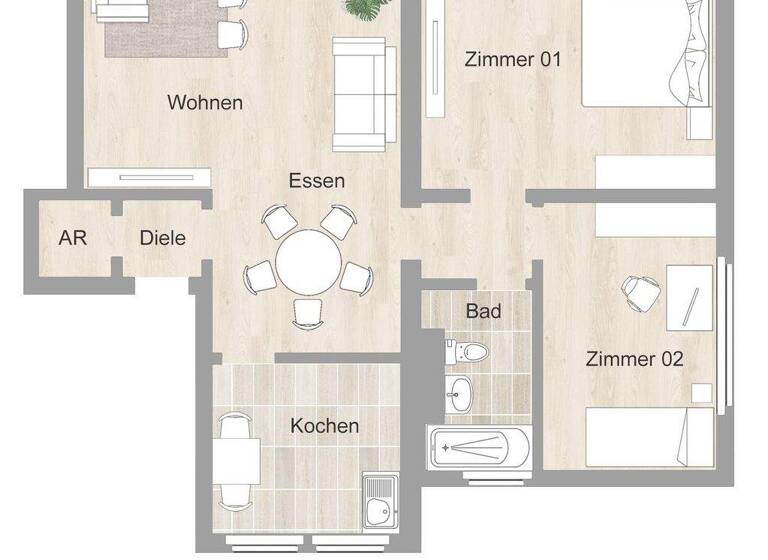 Wohnung zur Miete 763 € 3 Zimmer 75 m² 1. Geschoss frei ab 01.04.2026 Barchemhöhe 18 Bedingrade Essen 45357
