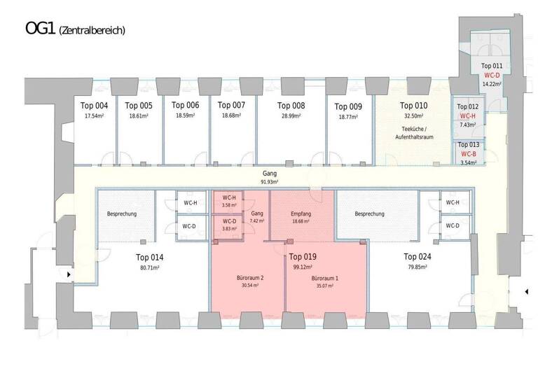 Bürofläche zur Miete 991 € 2,5 Zimmer 99,1 m² Bürofläche Obermarktstraße 43 Telfs 6410