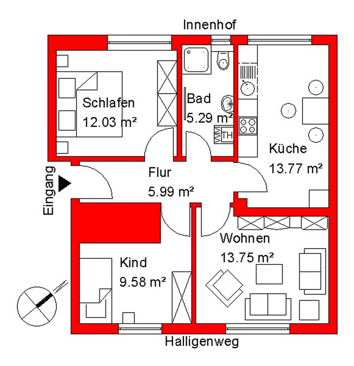 Wohnung zur Miete 393 € 3 Zimmer 60,4 m²<br/>Wohnfläche 2.<br/>Geschoss 01.02.2025<br/>Verfügbarkeit Halligenweg 56 Heppens Wilhelmshaven 26384