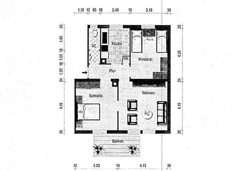 Wohnung zum Kauf 142.000 € 3 Zimmer 57 m² 1. Geschoss Backnang 71522