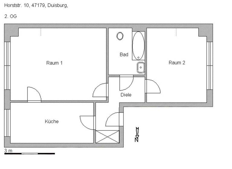 Studio zur Miete 450 € 2 Zimmer 60 m² Horststr. 10 Aldenrade Duisburg 47179