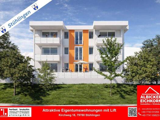 Wohnung zum Kauf provisionsfrei 374.000 € 3 Zimmer 85 m² 1. Geschoss Kirchweg 18 Stühlingen 79780