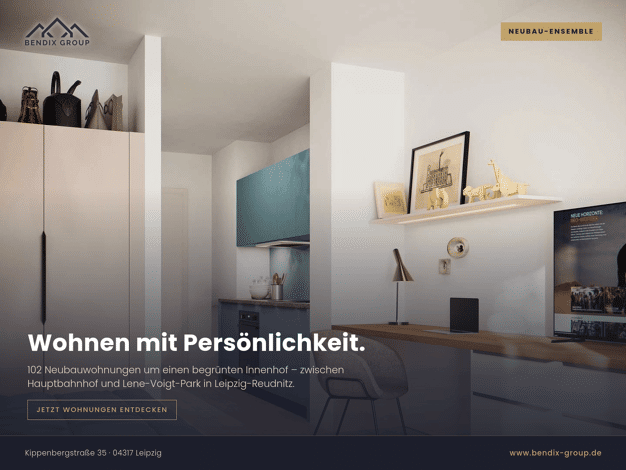 Wohnung zum Kauf - Neubau provisionsfrei 277.400 € 2 Zimmer 49,1 m² 1. Geschoss Reudnitz-Thonberg Leipzig 04317
