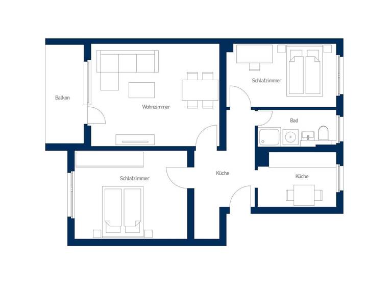 Wohnung zur Miete 1.437 € 3 Zimmer 66,9 m² 3. Geschoss frei ab sofort Ginnheim Frankfurt am Main 60431