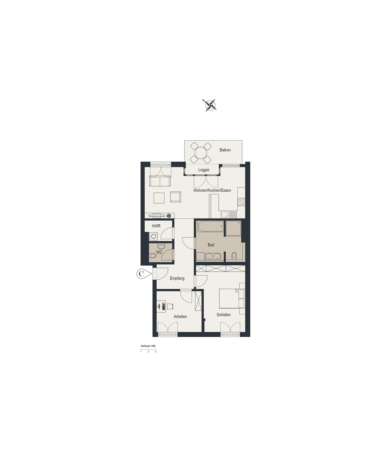 Wohnung zum Kauf 710.000 € 3 Zimmer 91,4 m²<br/>Wohnfläche 1.<br/>Geschoss Düsseltal Düsseldorf 40239