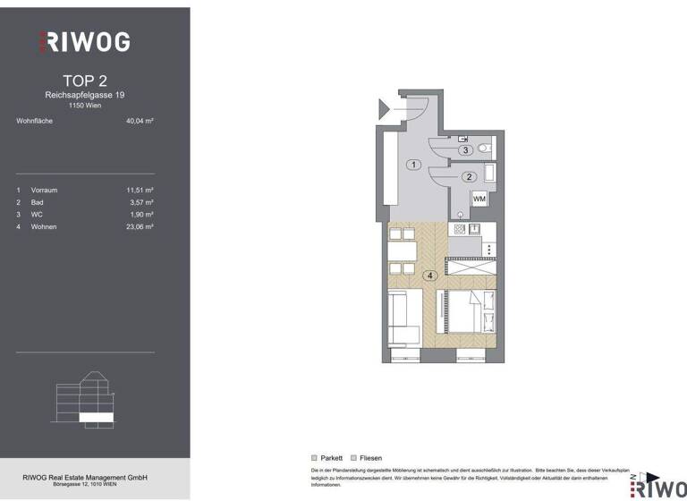 Studio zum Kauf 189.000 € 1 Zimmer 40 m² EG Wien 1150