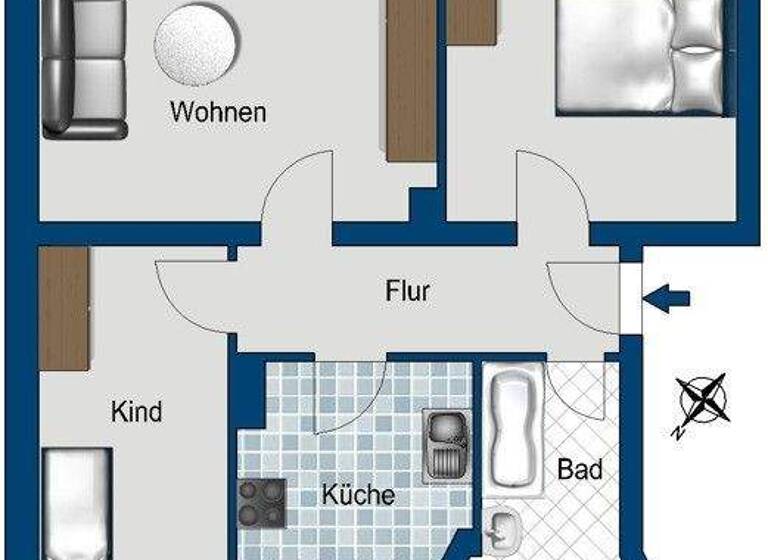 Wohnung zur Miete 496 € 3 Zimmer 63,5 m² 1. Geschoss frei ab 08.03.2026 Großenhainer Str. 11 Senftenberg 01968