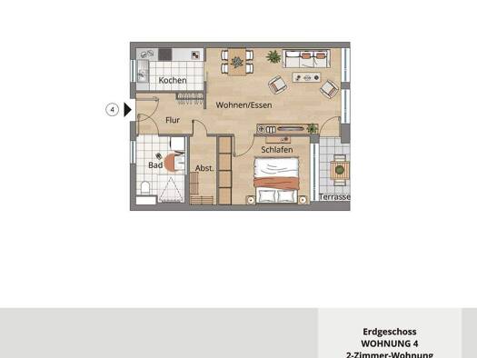 Wohnung zum Kauf - Neubau provisionsfrei 261.900 € 2 Zimmer 56,5 m² EG Weißbach 74679