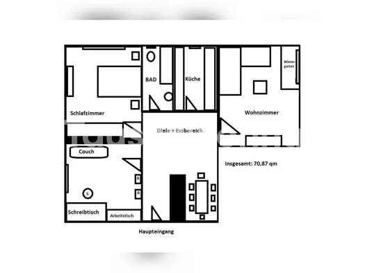 Wohnung zur Miete Tauschwohnung 440 € 3 Zimmer 70 m² EG Mariendorf Berlin 12105