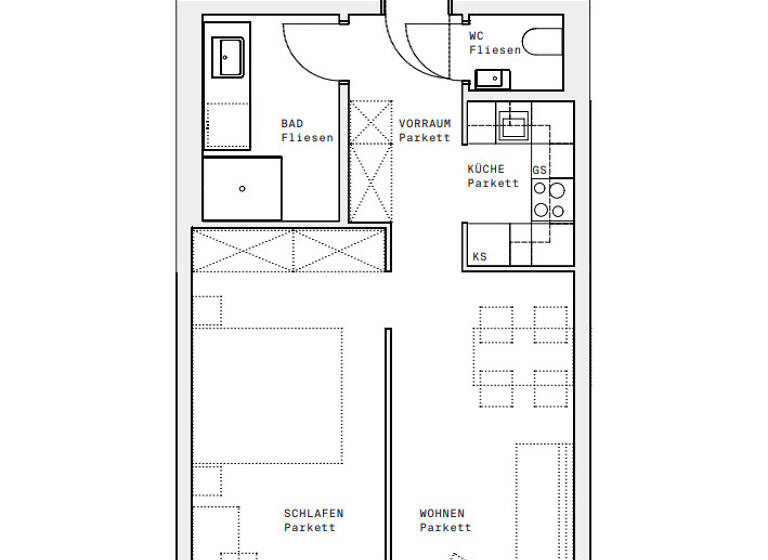 Wohnung zur Miete - Erstbezug 767 € 2 Zimmer 46,1 m² 12. Geschoss Wien 1220