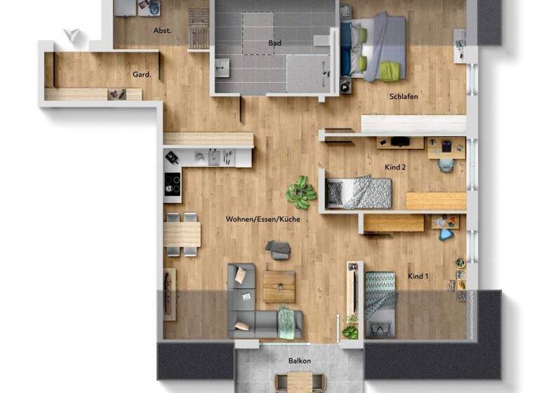 Wohnung zum Kauf provisionsfrei 499.000 € 4 Zimmer 96,4 m² 1. Geschoss Zur Kapelle 2 Bohlingen Singen (Hohentwiel) 78224