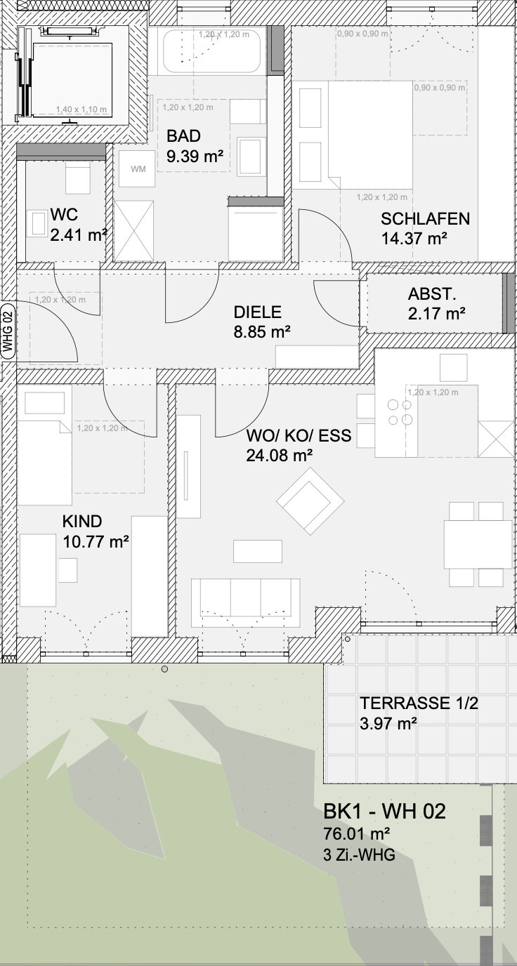 Wohnung zum Kauf provisionsfrei 676.489 € 3 Zimmer 76 m²<br/>Wohnfläche EG<br/>Geschoss Mittlerer Westen Regensburg 93049