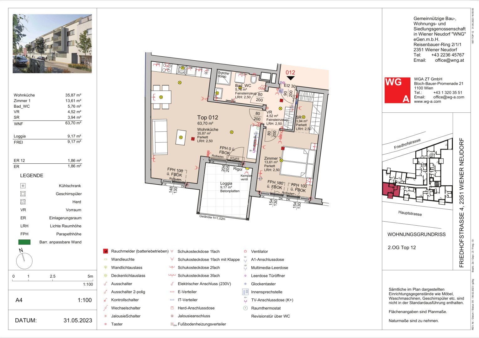 Wohnung zur Miete 1.336 € 2 Zimmer 63,7 m²<br/>Wohnfläche 2.<br/>Geschoss ab sofort<br/>Verfügbarkeit Wiener Neudorf 2351