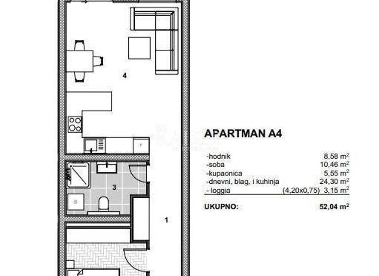 Wohnung zum Kauf 218.568 € 2 Zimmer 52 m² 1. Geschoss Ciovo, Trogir Trogir