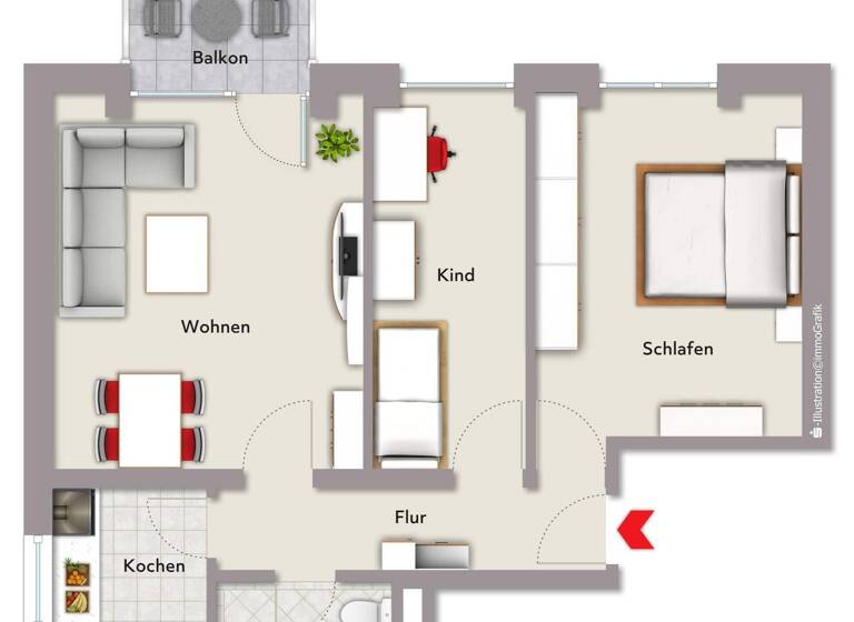 Wohnung zum Kauf 175.000 € 3 Zimmer 60 m² 6. Geschoss frei ab sofort Waldkraiburg 84478