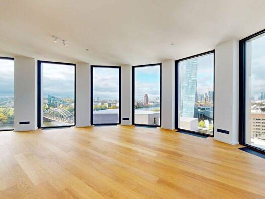 Wohnung zur Miete - Erstbezug 3.895 € 3 Zimmer 117,7 m² 13. Geschoss Ostend Frankfurt am Main 60314