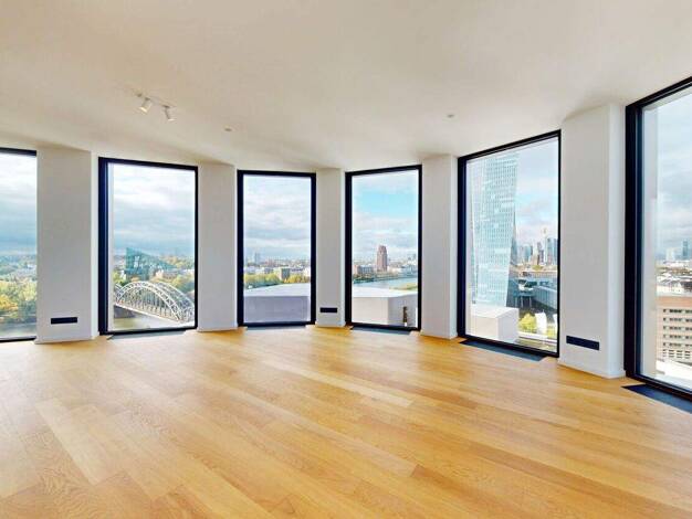 Wohnung zur Miete - Erstbezug 3.895 € 3 Zimmer 117,7 m² 13. Geschoss Ostend Frankfurt am Main 60314