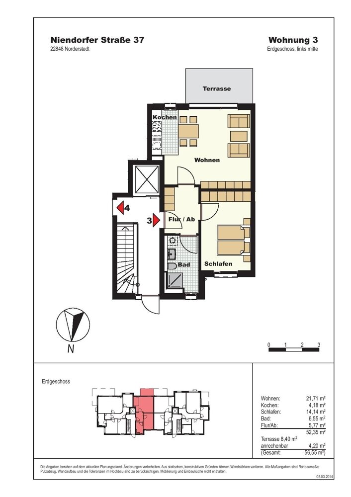 Wohnung zum Kauf 299.000 € 2 Zimmer 57 m²<br/>Wohnfläche Garstedt Norderstedt 22848