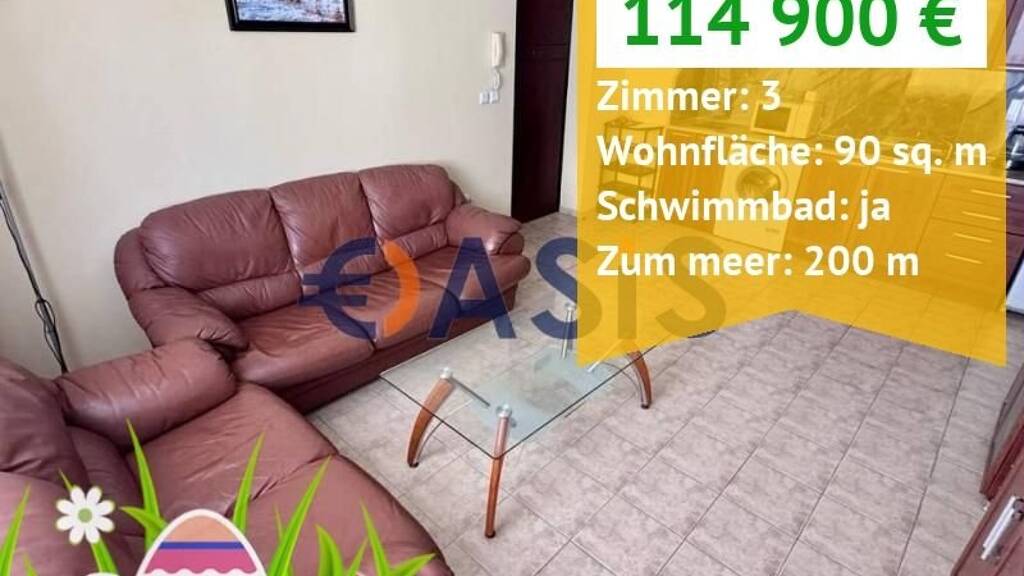 Studio zum Kauf provisionsfrei 114.900 € 3 Zimmer 90 m² 2. Geschoss Ravda 8238