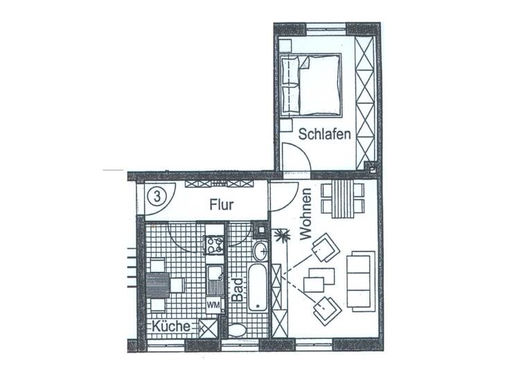 Wohnung zur Miete 257 € 2 Zimmer 49,5 m² frei ab 01.08.2026 Carl-Hertel-Straße 25 Schönau Chemnitz 09116
