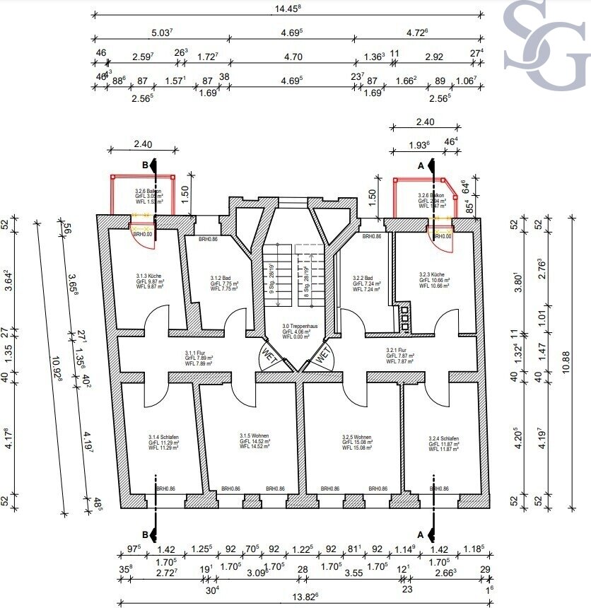 Wohnung zum Kauf 80.000 € 2 Zimmer 52,7 m²<br/>Wohnfläche 2.<br/>Geschoss Bitterfeld Bitterfeld-Wolfen 06749