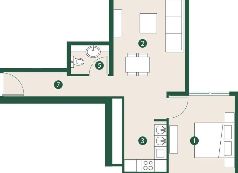 Wohnung zum Kauf provisionsfrei 260.686 € 2 Zimmer 66,3 m² Dubai 00000