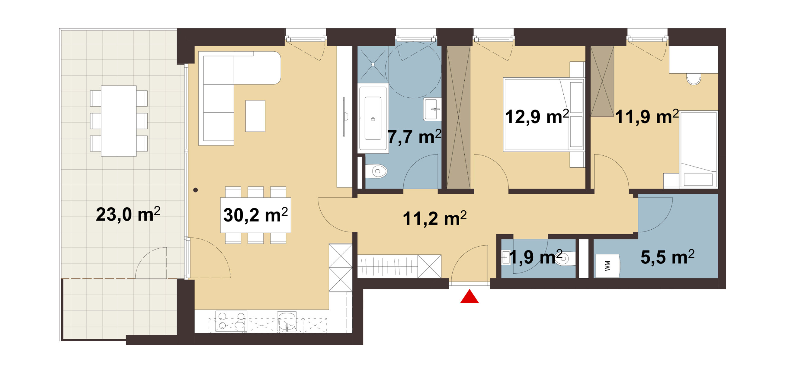 Terrassenwohnung zum Kauf 749.000 € 3 Zimmer 81,3 m²<br/>Wohnfläche Ankergasse 18a Hard 6971