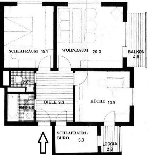 Wohnung zum Kauf provisionsfrei 196.000 € 3 Zimmer 75 m²<br/>Wohnfläche ab sofort<br/>Verfügbarkeit Sundgauallee Alt-Betzenhausen Freiburg im Breisgau 79114