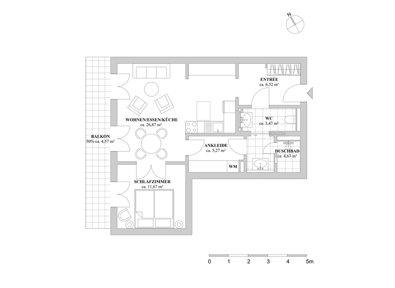 Wohnung zur Miete - Erstbezug 2.205 € 2 Zimmer 63 m² 1. Geschoss Oberkassel Düsseldorf 40545