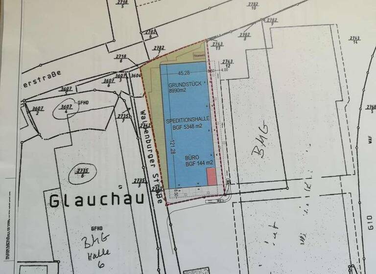 Lagerhalle zum Kauf provisionsfrei 490.000 € 10.160 m² Lagerfläche Waldenburger Straße 40 Jerisau Glauchau 08371