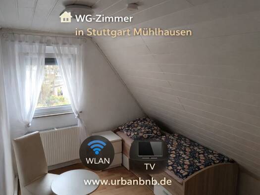 Studio zur Miete auf Zeit 510 € 1 Zimmer 12 m² frei ab sofort Reinhartstrasse 0 Mühlhausen Stuttgart-Mühlhausen 70378