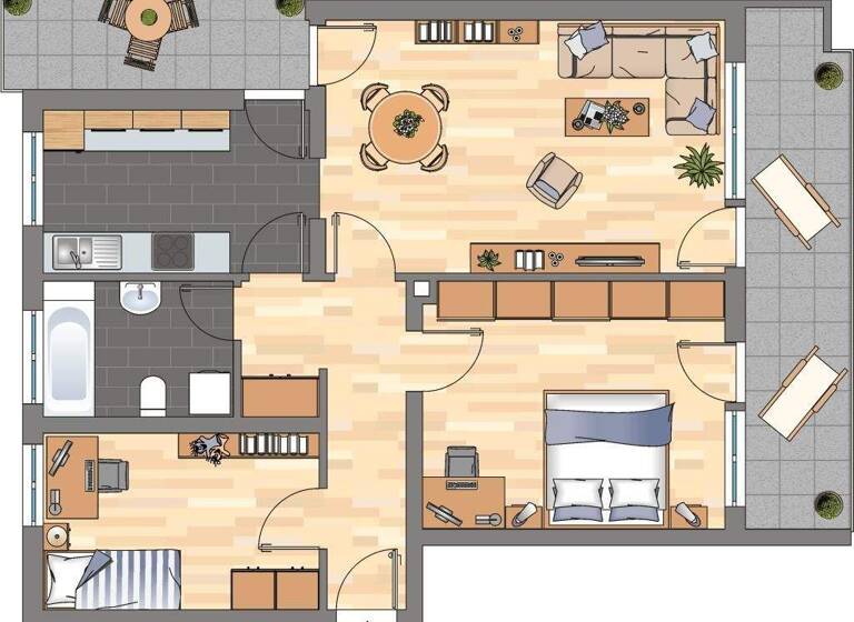 Wohnung zur Miete 739 € 3 Zimmer 76,4 m² 3. Geschoss Güterhallenstraße 1 Neuhausen Worms 67549