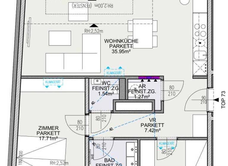 Wohnung zum Kauf - Erstbezug 649.000 € 3 Zimmer 84,9 m² 6. Geschoss Arndtstraße 50 Wien 1120